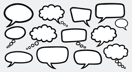 Obraz premium Blank speech bubble collection ready for your creative ideas and dialogue
