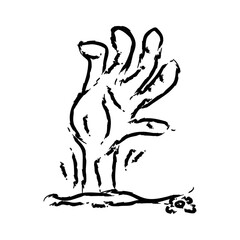Zombie Hand, Hand Drawn Halloween Illustration