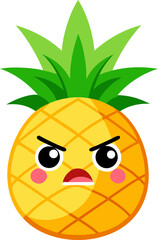 vector illustration of pineapple looks angry 