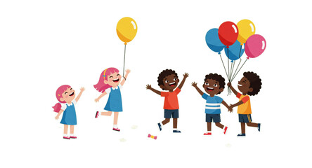 children with balloons