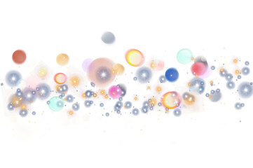 Christmas glowing Star dust particles seamless bokeh shaped blurred overlay, transparent background 