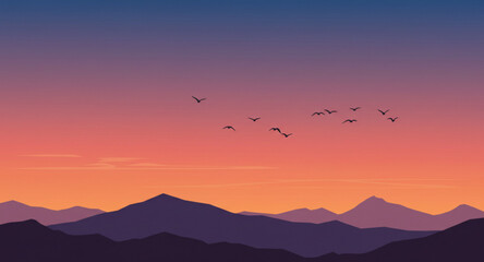 sunset in the mountains