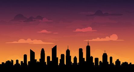 sunrise over the city