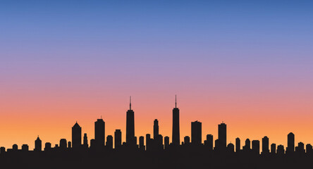 sunset in the city