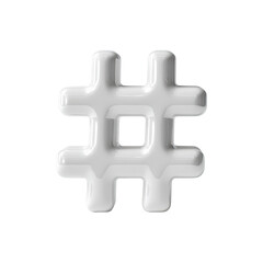 Obraz premium White, 3D hashtag symbol