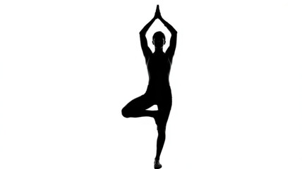 Silhouette yoga tree pose meditation mindfulness wellness balance exercise fitness training zen health lifestyle