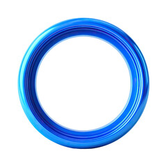 Abstract vibrant blue ring, circular frame, smooth gradient, digital art