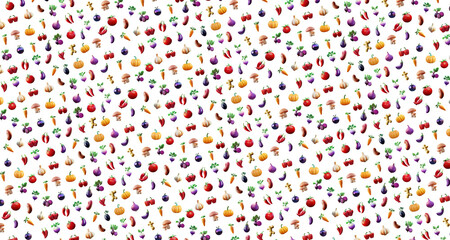 3d vegetable pattern - colorful and seamless