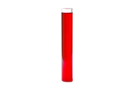 Test tube with red liquid transparent PNG isolated background