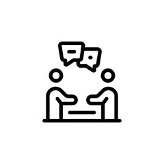 Editable Meeting Icon Business Interview and Communication Vector Illustration