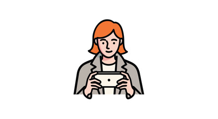 Businesswoman with tablet connecting remotely for modern meeting in the digital workplace environment