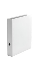 Clean White Binder Isolated on Black Backdrop Offering Organizational Simplicity and a Minimalist Aesthetic for Office and School Supply Needs