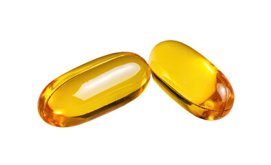 Two yellow, transparent capsules