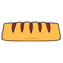 sausage roll illustration hand drawn isolated vector