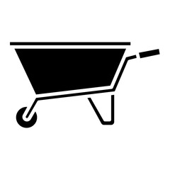 Wheelbarrow Icon: Garden Cart for Landscaping and Construction