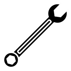 Open End Wrench Icon, Hand Tool for Construction and Repair