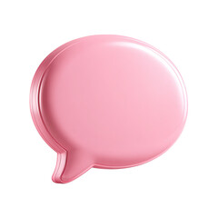 Pink speech bubble, smooth, rounded, 3D