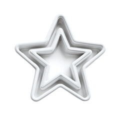 Three nested white star shapes