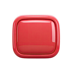 Glossy, red, square button, 3D effect