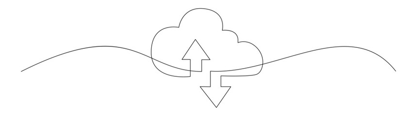 Cloud Computing One Line Icon