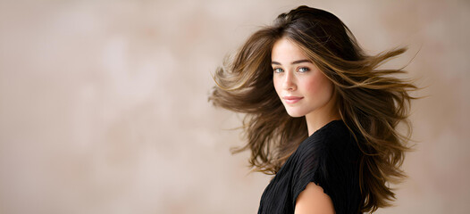 Beautiful woman with space for text