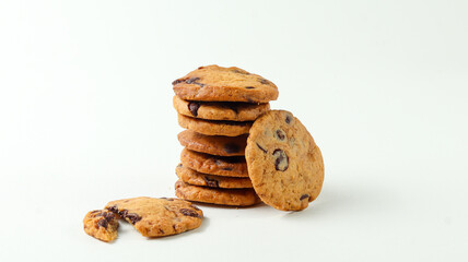 
Cookies with chocolate cream isolated on white background
