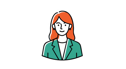 Fototapeta premium Professional woman with fiery red hair in a smart jacket for business presentations and corporate communications