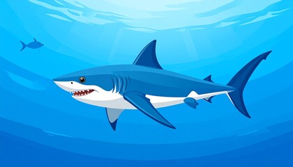 Obraz premium Underwater shark illustration