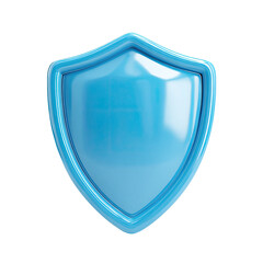 3D light-blue shield graphic