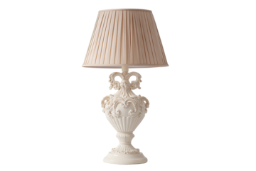 Cream-colored table lamp with pleated shade