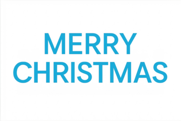 Merry christmas blue lettering on transparent background