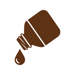Brown liquid dropping from small bottle essential oil medicine pharmacy dropper apothecary vector