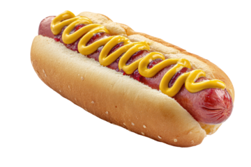Hot dog with mustard and ketchup