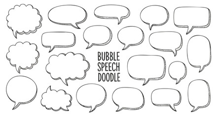Fototapeta premium Hand-drawn speech bubbles for creative design, communication, and messaging concepts