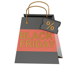 Black friday 3d icon sale excitement.