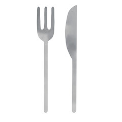Simple Illustration of Fork and Knife Cutlery