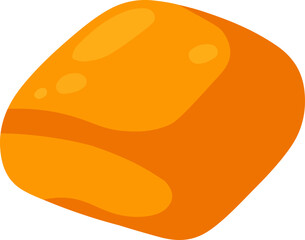 Vibrant vector illustration of a single candy corn piece, showcasing its iconic tri-color design, a symbol of festive autumn and holiday sweetness