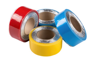 Four Colored Plastic Rings On Black Background