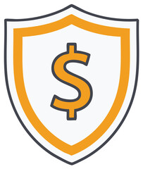 Obraz premium Money Shield Icon Financial Protection Illustration of Currency Symbol Security Badge