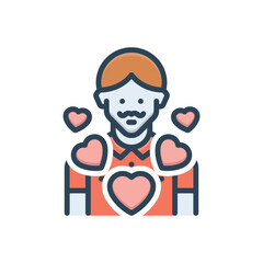 Color illustration icon for i love dad