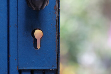 Close up of the gate door keyhole. For graphic design, 3D rendering and banners
