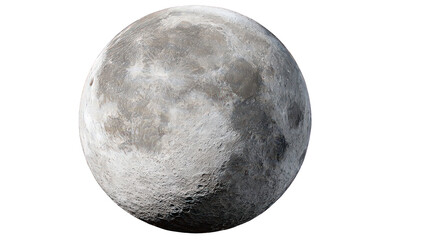Grey Speckled Moon Sphere on Transparent Background