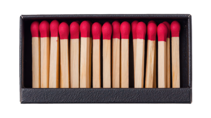 Matchsticks In Box Against Black Background