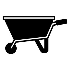 Black and White Wheelbarrow Illustration