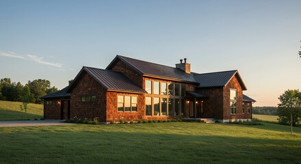 Obraz premium Modern rustic home exterior