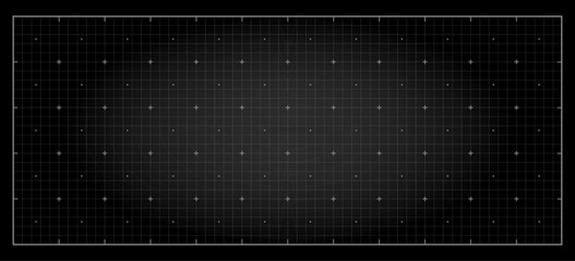 Blueprint black graph. Black grid for motion graphic, VFX tracking markers and video effects. Vector Illustration.