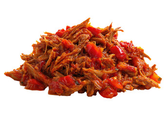 Fototapeta premium Shredded meat in a red sauce