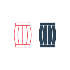 Wood Barrel vector illustration icons set