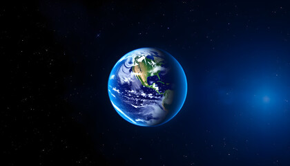 Obraz premium Earth in space planetary view digital art cosmic environment high-resolution imagery