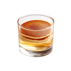 Stacked pancakes in a shot glass